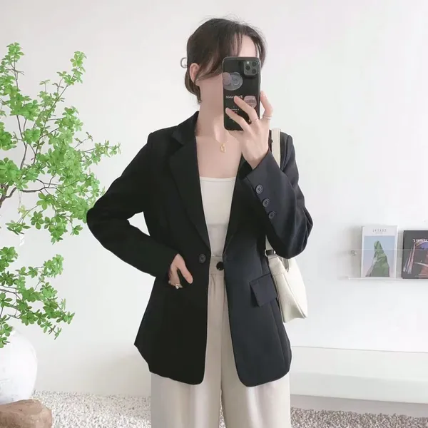 Summer Plain Formal Blazer Coat For Women